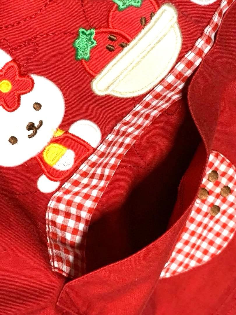 2006年製ハローキティ エプロン 赤刺繍 Sanrioサンリオ