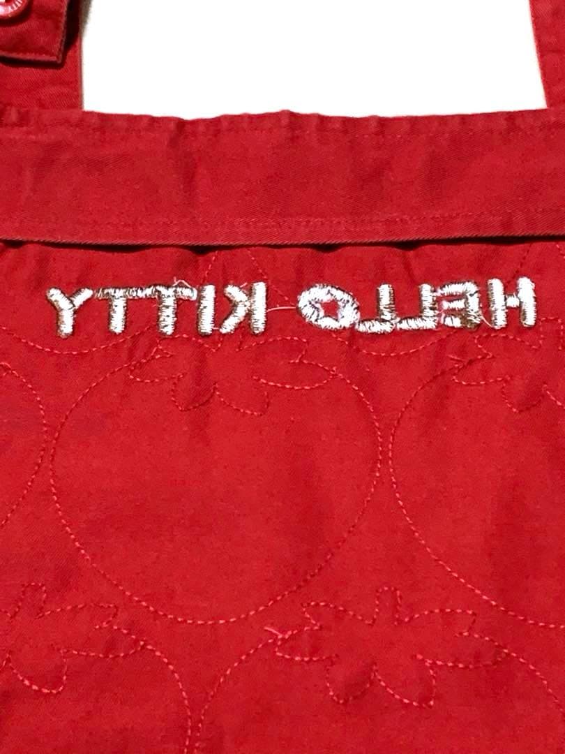 2006年製ハローキティ エプロン 赤刺繍 Sanrioサンリオ