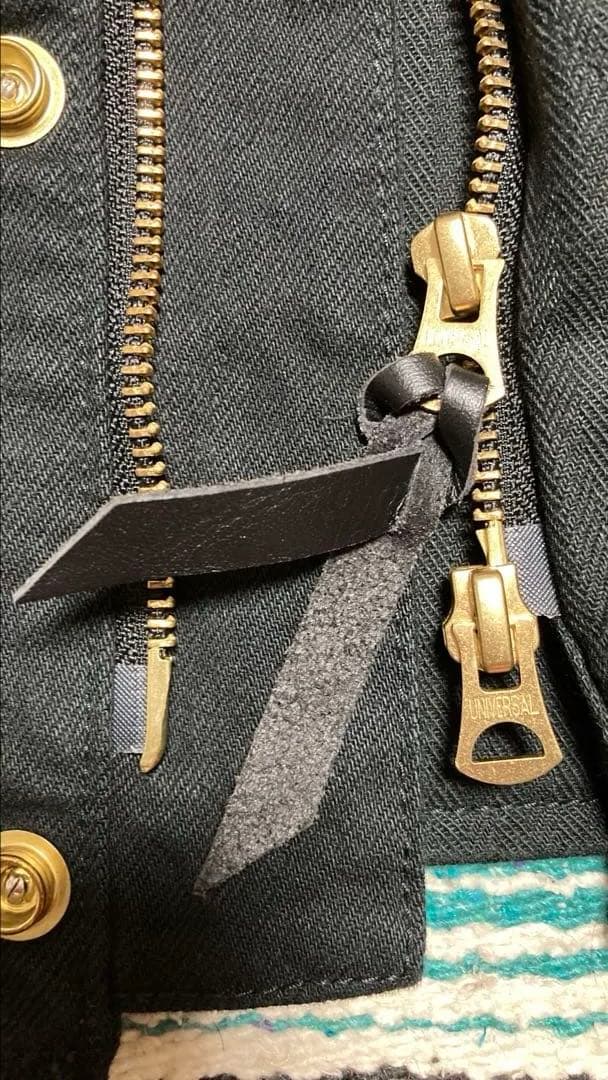 Langlitz Leathers ブラックデニムベスト L