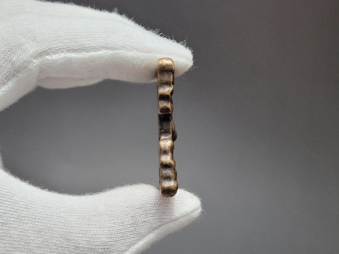 銅製 仏塔紋 天鐵 トクチャ 護身装身具 チベット 仏教文物 幅約4cm