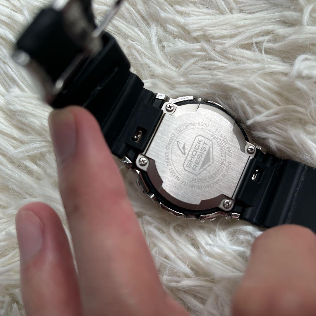 箱付き美品✨g-shock 5600 メタル　ブラック casio シルバー