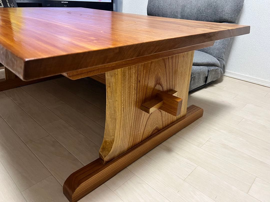 テーブル　一枚板　欅　ローテーブル