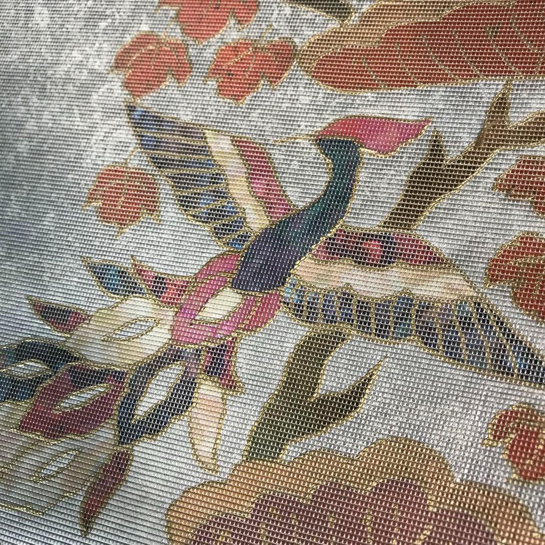 ZF-976 袋帯 螺鈿 鳳凰 正絹 太鼓柄 高級 逸品 希少