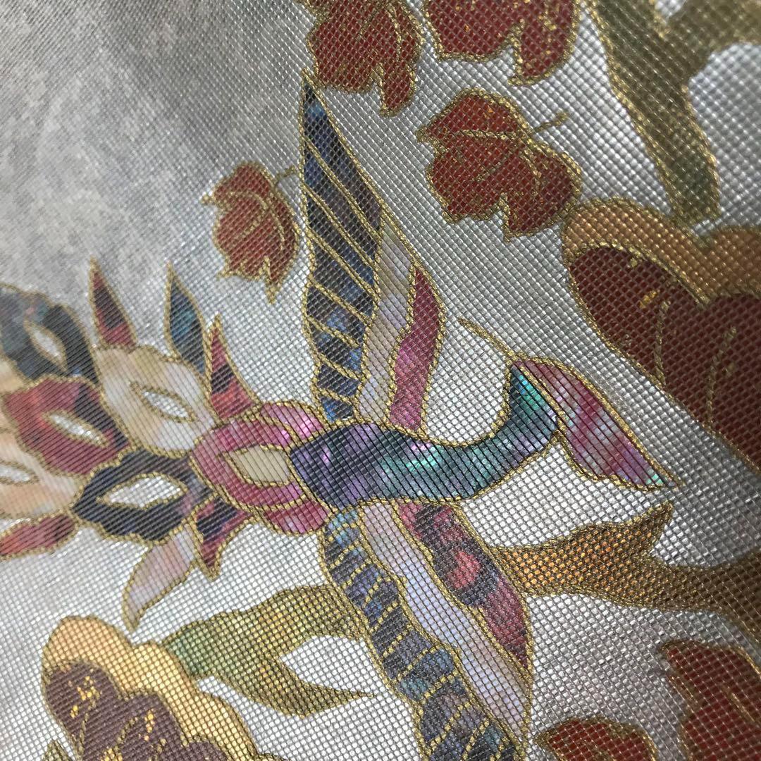 ZF-976 袋帯 螺鈿 鳳凰 正絹 太鼓柄 高級 逸品 希少