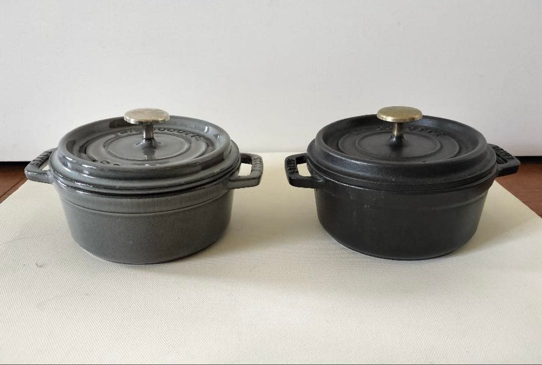 STAUB ピコココットラウンド 鍋 12cm ブラック グレー 2色セット