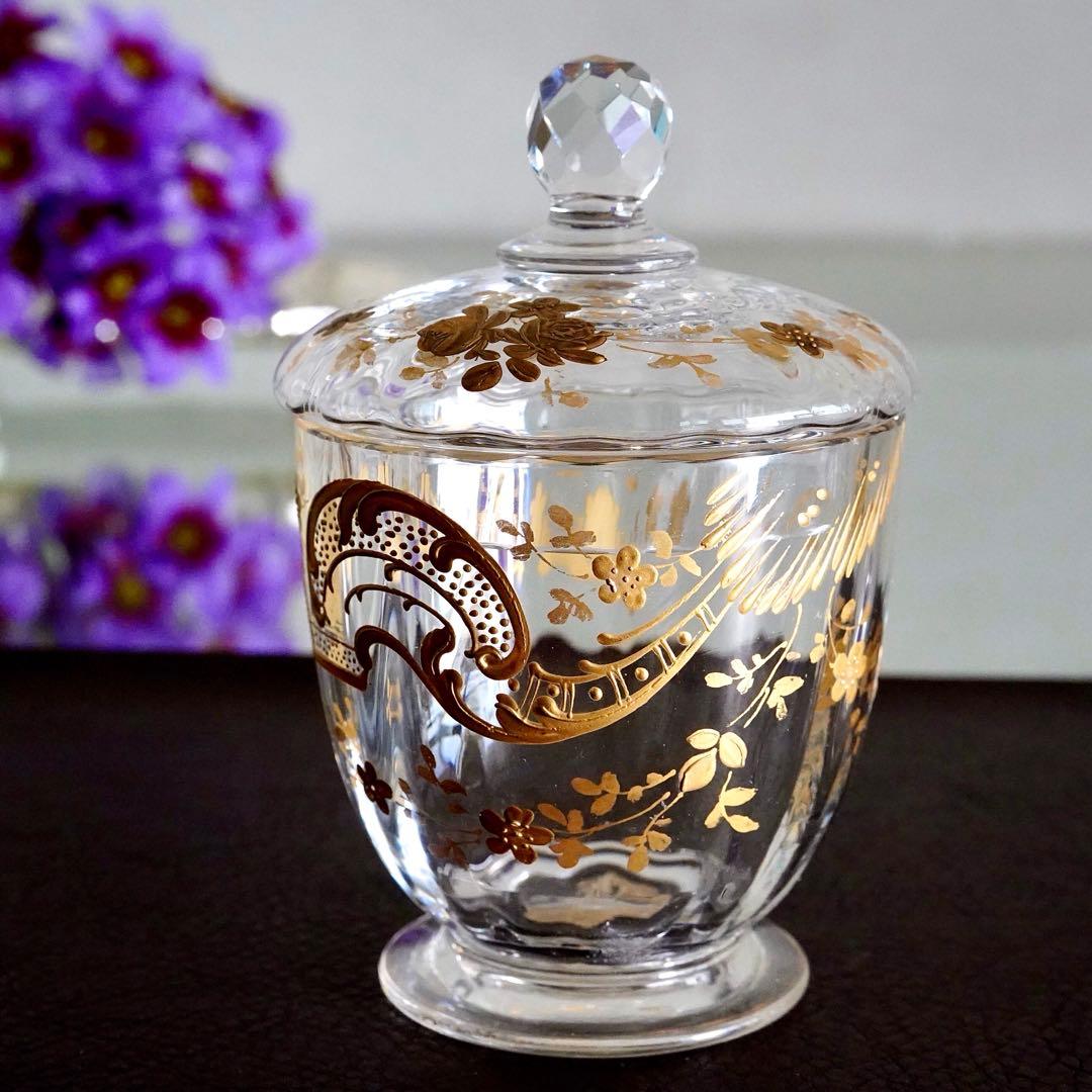 あすまむ★極希少★24金彩★オールドバカラ★ルイ15世様式★蓋物★小物入れ