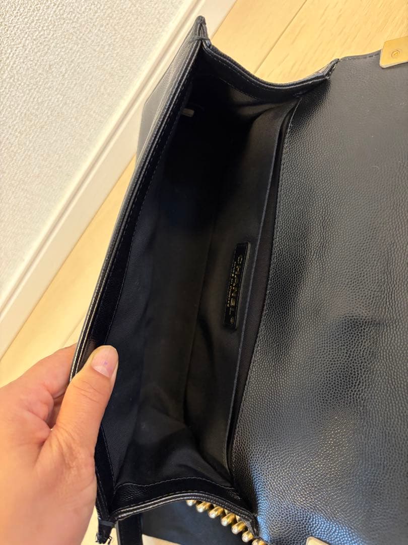 定価120万❣️シャネル ボーイキャビアスキン ショルダーバッグ ブラック