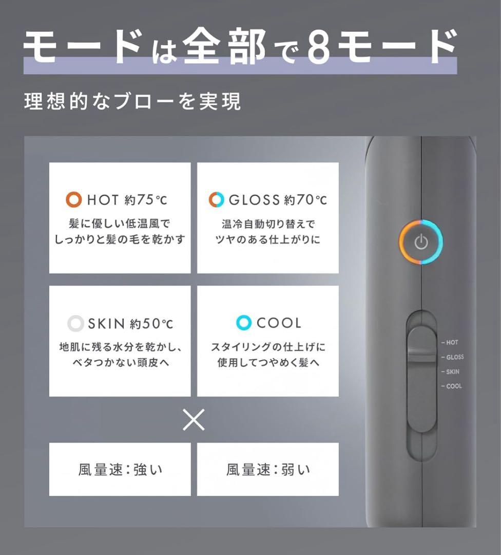 新品★ SALONIA スムースシャイン ドライヤー 大風量 速乾軽量 ブラック