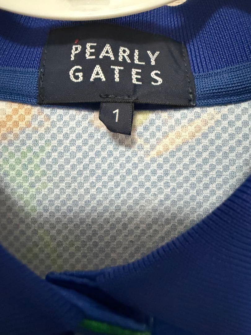 パーリーゲイツ　格子メッシュ半袖ポロシャツ　レディース