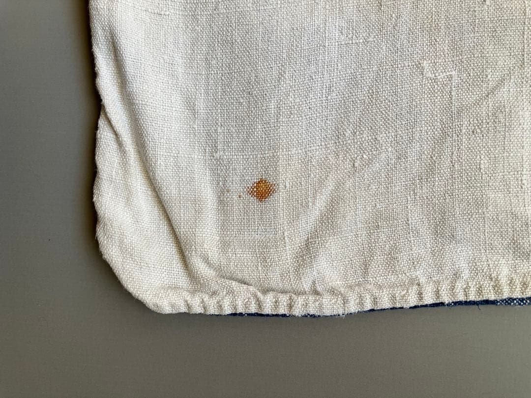 19世紀 フランス　アルザス　ケルシュ　リネン　インディゴ　クロス