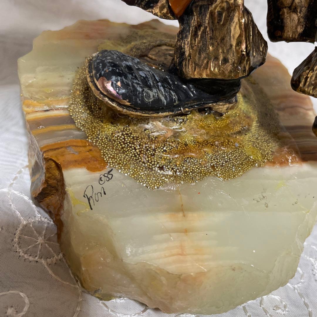 ヴィンテージ Ron Lee ピエロ 大理石　置物　アンティーク　インテリア