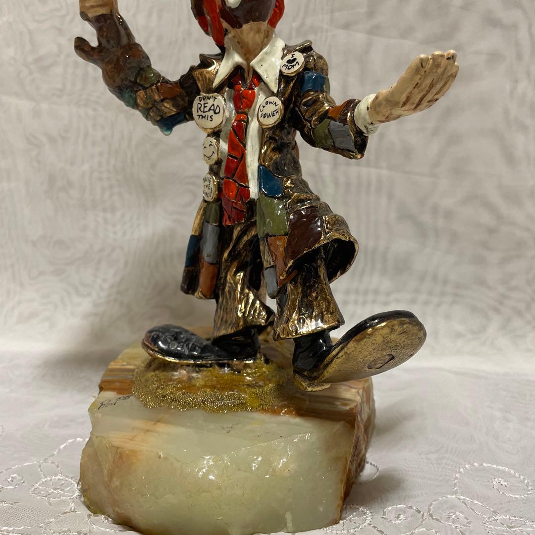 ヴィンテージ Ron Lee ピエロ 大理石　置物　アンティーク　インテリア