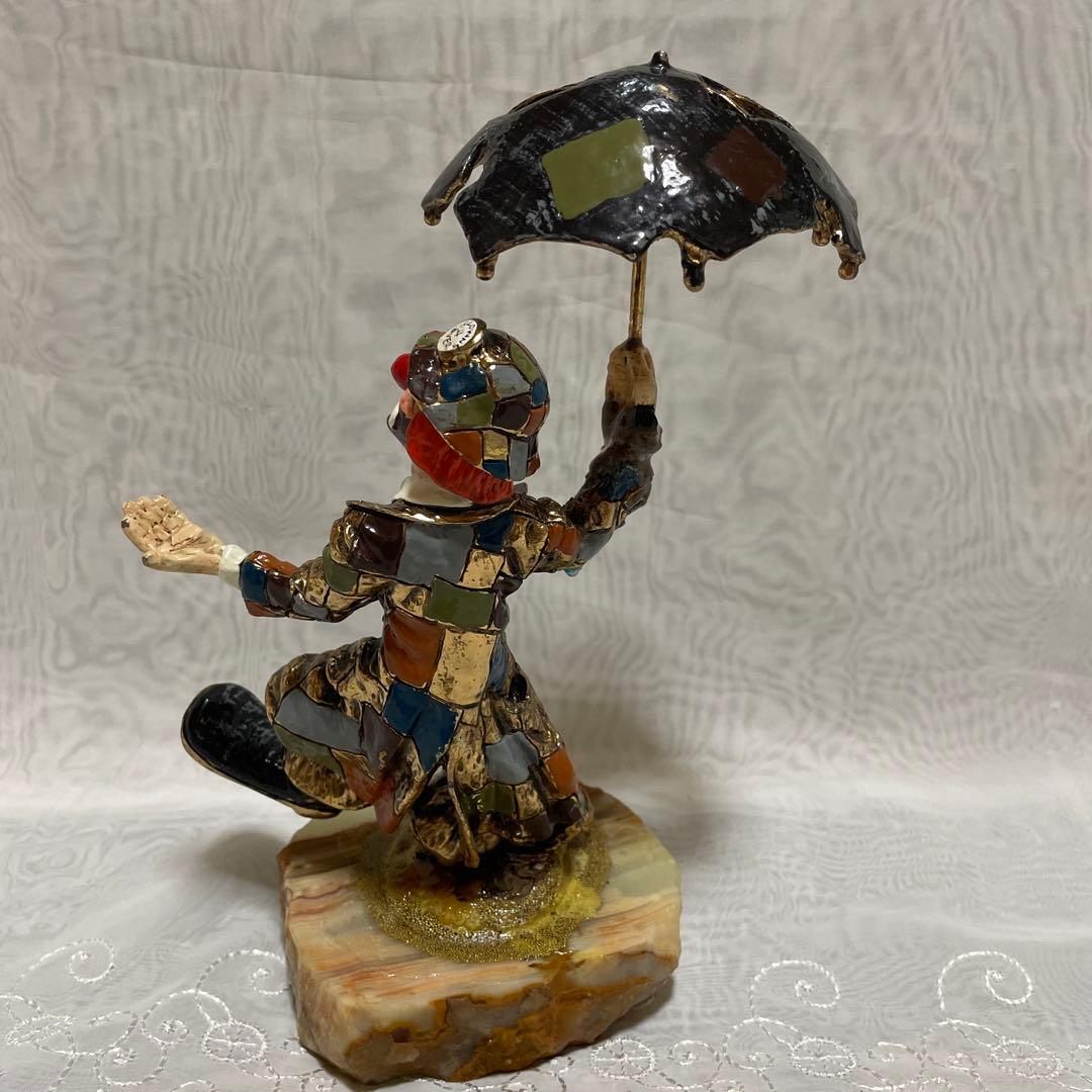 ヴィンテージ Ron Lee ピエロ 大理石　置物　アンティーク　インテリア