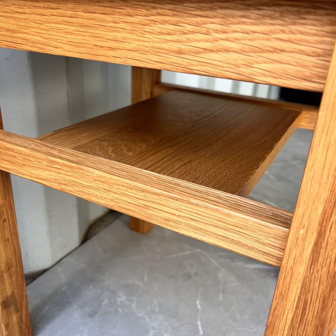 取付無料！無印良品 無垢材 北欧風サイドテーブルベンチ・板座・オーク材