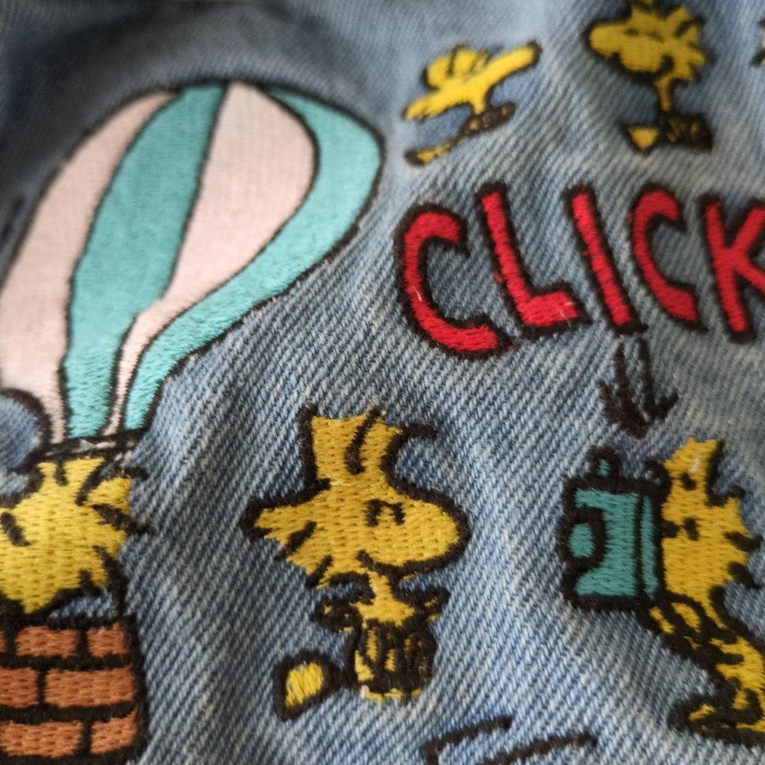 ③【新品】スヌーピー 刺繍デニムビッグバッグ (ウッドストック75周年)