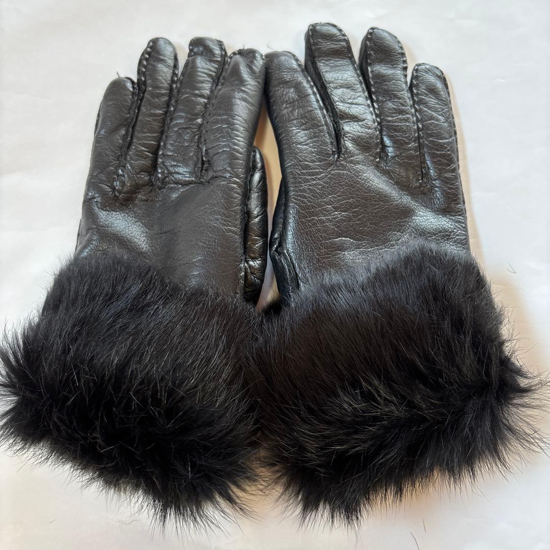 ヴィヴィアンウエストウッド　本革　手袋　グローブ　ファー　ブラック　黒