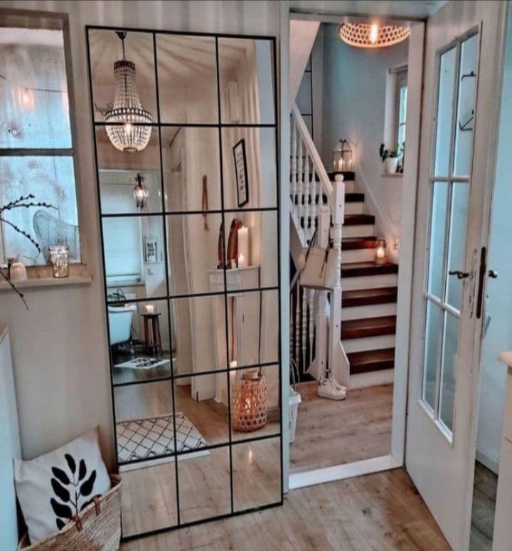 壁掛け鏡 グリッドデザイン ブラック・ホワイト　9枚　在庫あり