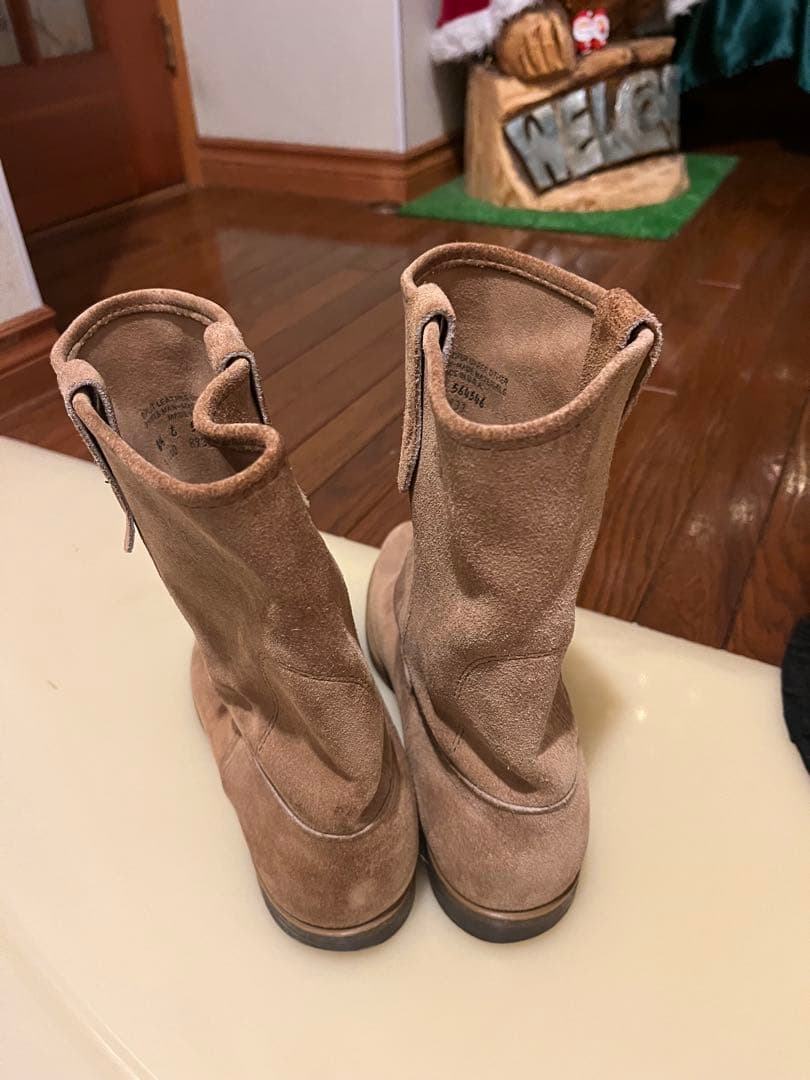 ベージュ スエード ショートブーツ