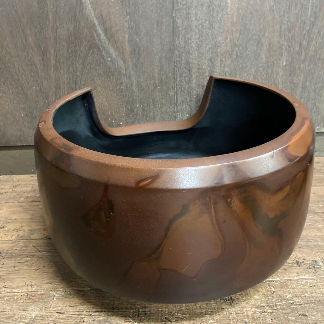 A-1 昭和レトロ 唐銅 風炉 茶道具 火鉢 古道具 古民家 和風和モダン