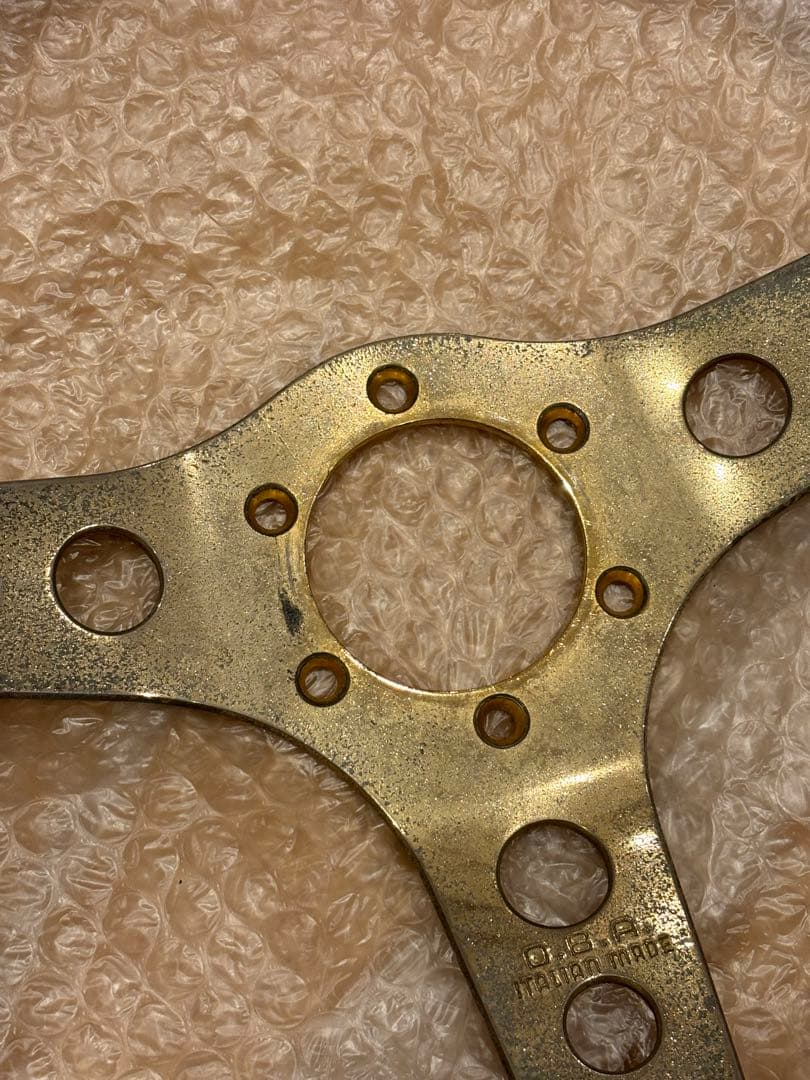 【当時物】O.B.A ウッドステアリング 直径約34cm