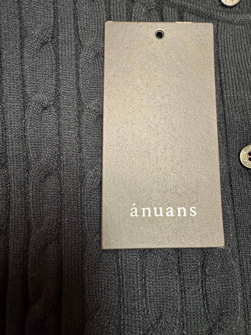 anuans 2026❤️美品❤️リトルケーブルニットカーディガンチャコールグレー