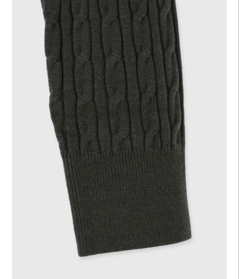 anuans 2026❤️美品❤️リトルケーブルニットカーディガンチャコールグレー