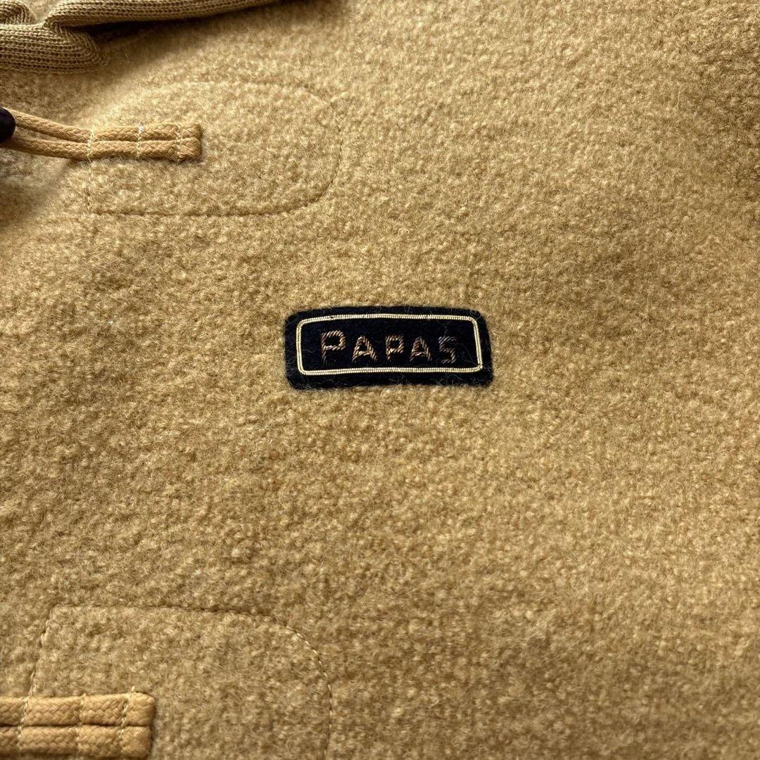 激レア【縮絨加工】パパス　ダッフルコートL　ロゴワッペン　ロゴトグル　パイピング