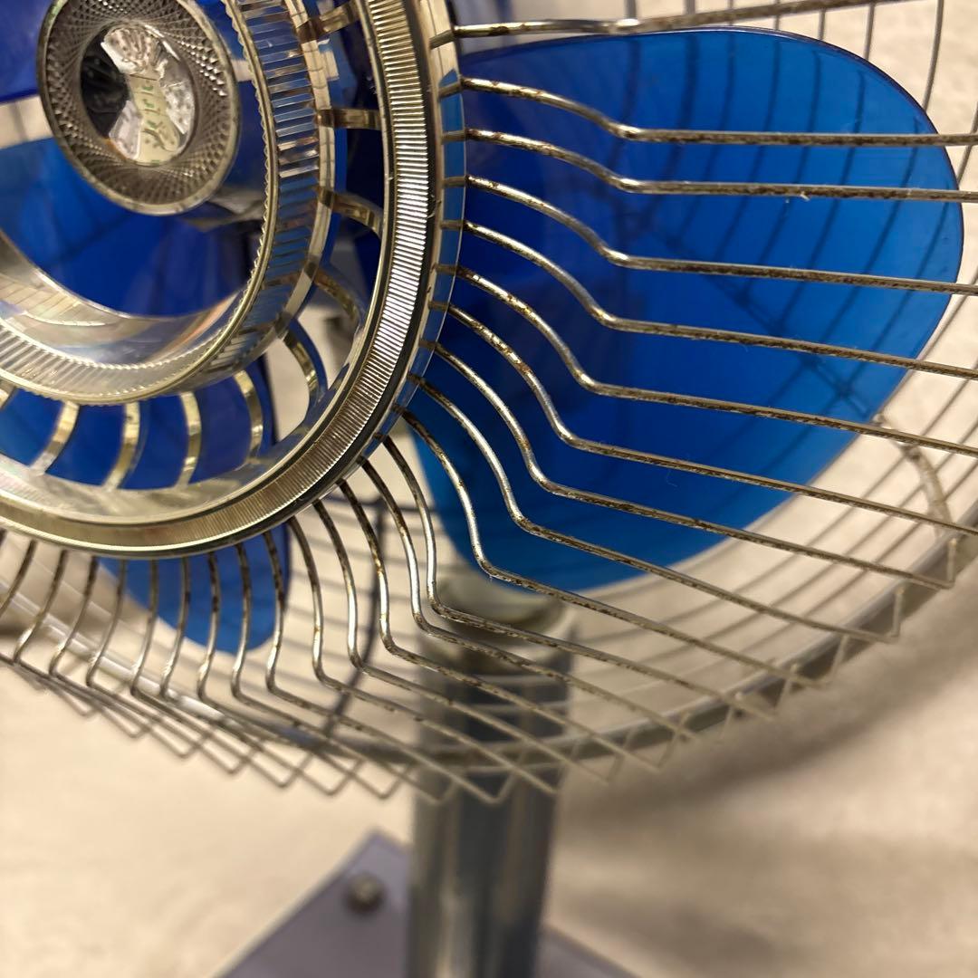 昭和レトロ家庭用扇風機 青い羽根 メタル製
