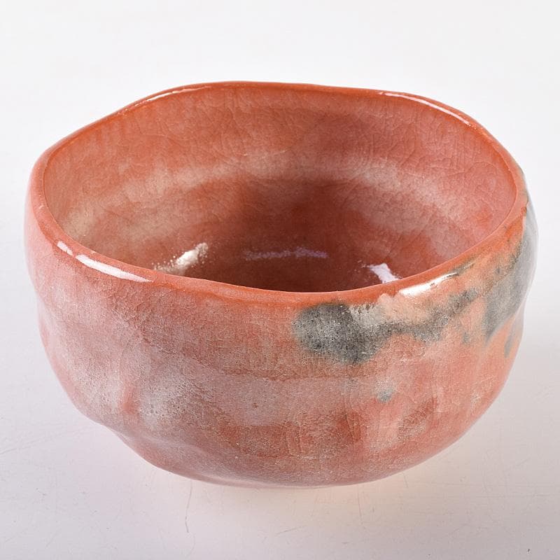 十四代　楽吉左衛門　覚入作　赤楽茶碗　銘「露霜」　即中斎極め箱　M　R8068