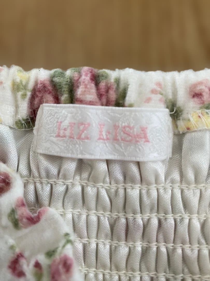 LIZ LISA リボン花柄オフショルワンピース ホワイト