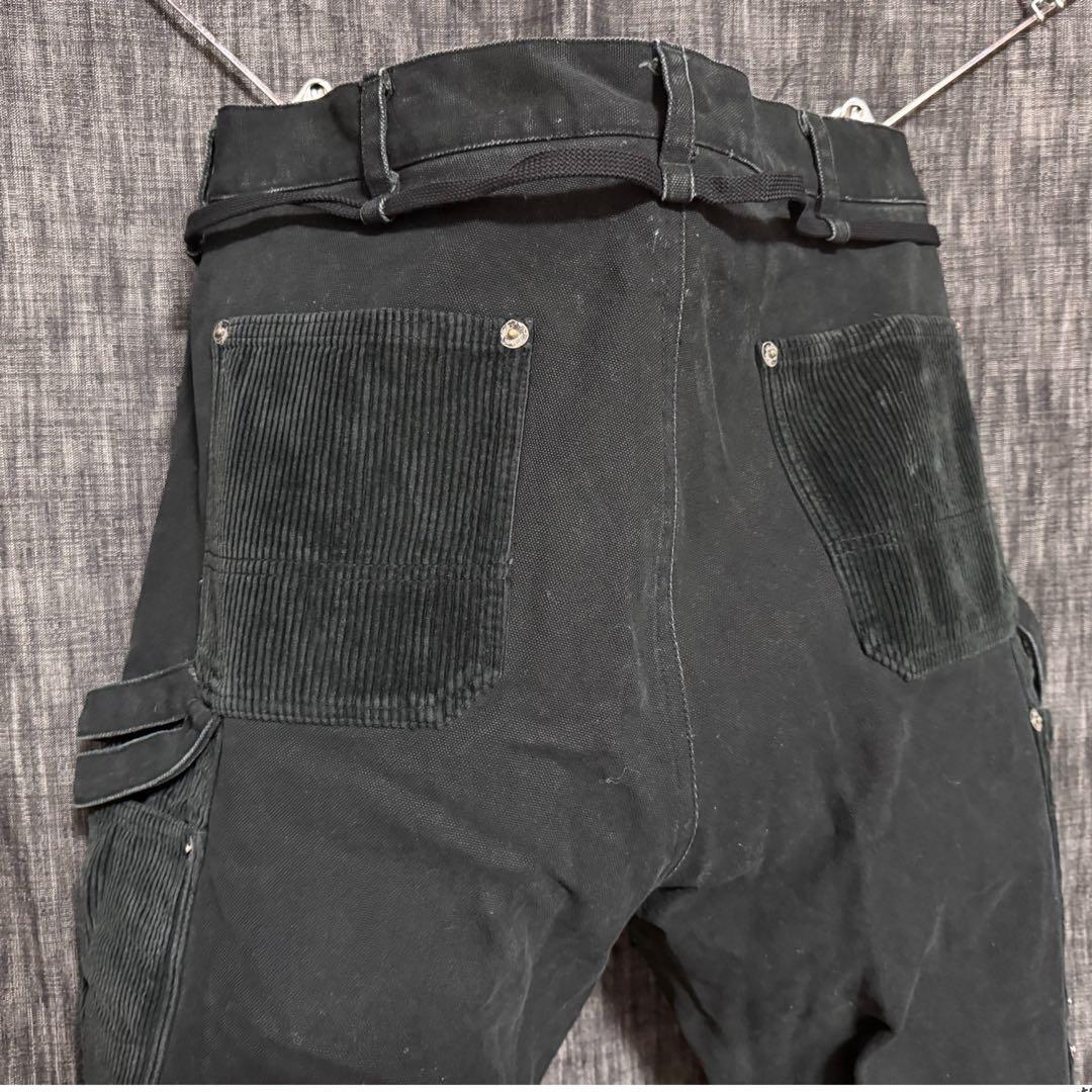 CVTVLIST ペンキペイント　コーデュロイパッチワーク　ブラックデニム　黒