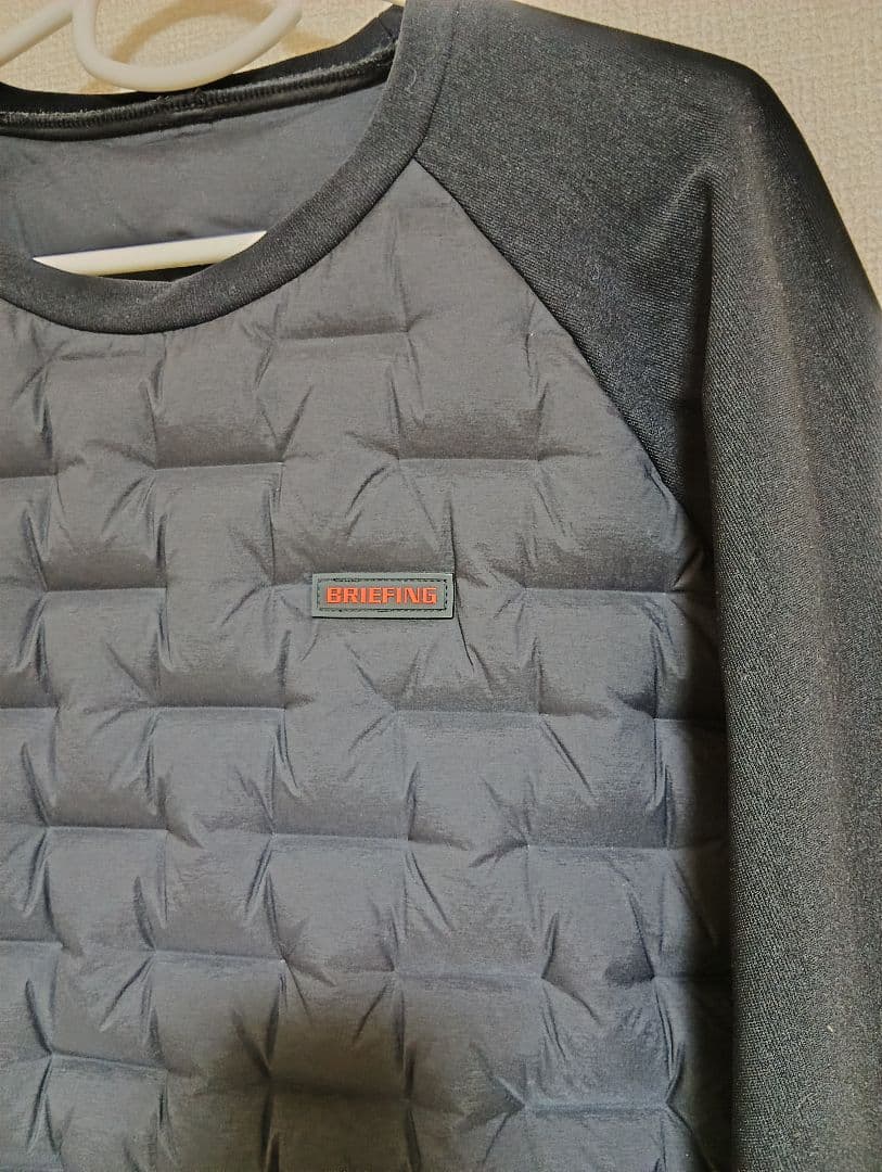 ブリーフィングゴルフハイブリッドダウンCREW NECK ブラックサイズL