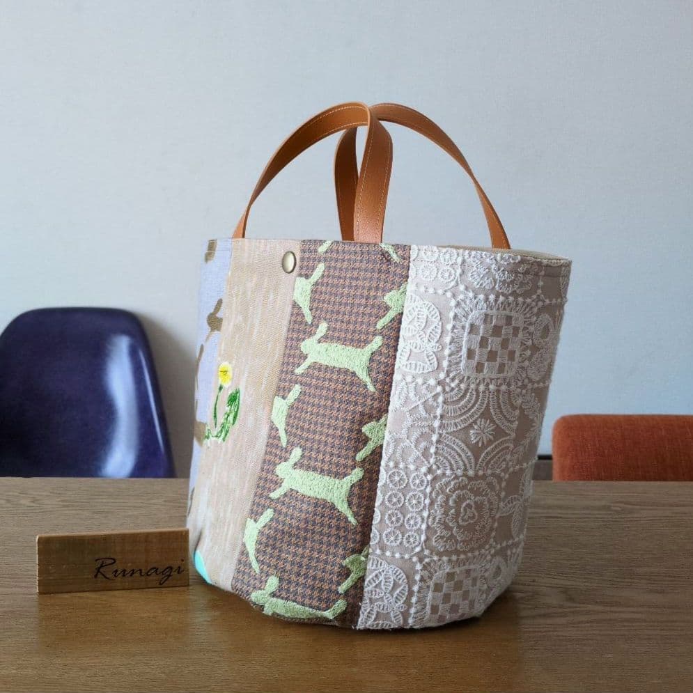 【1537】パッチワーク バケツバッグ＊ミナペルホネン