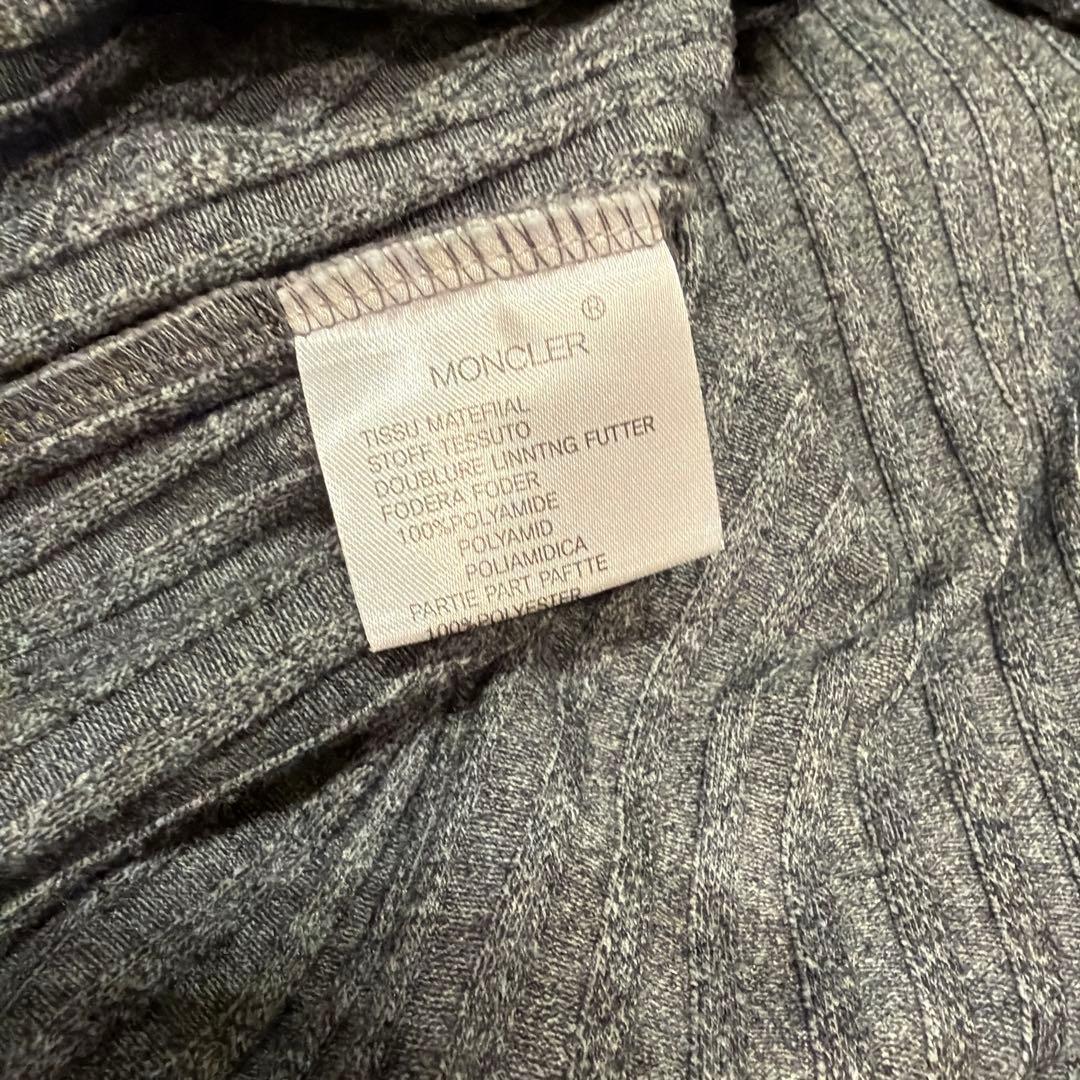 i*7様 MONCLER グレー リブ編みニットセーター L
