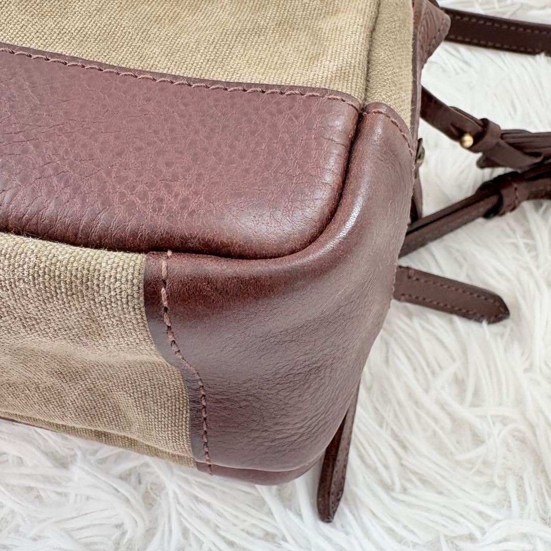 gentenゲンテンミモザ ベーシックショルダーバッグ カーキ ダークブラウン