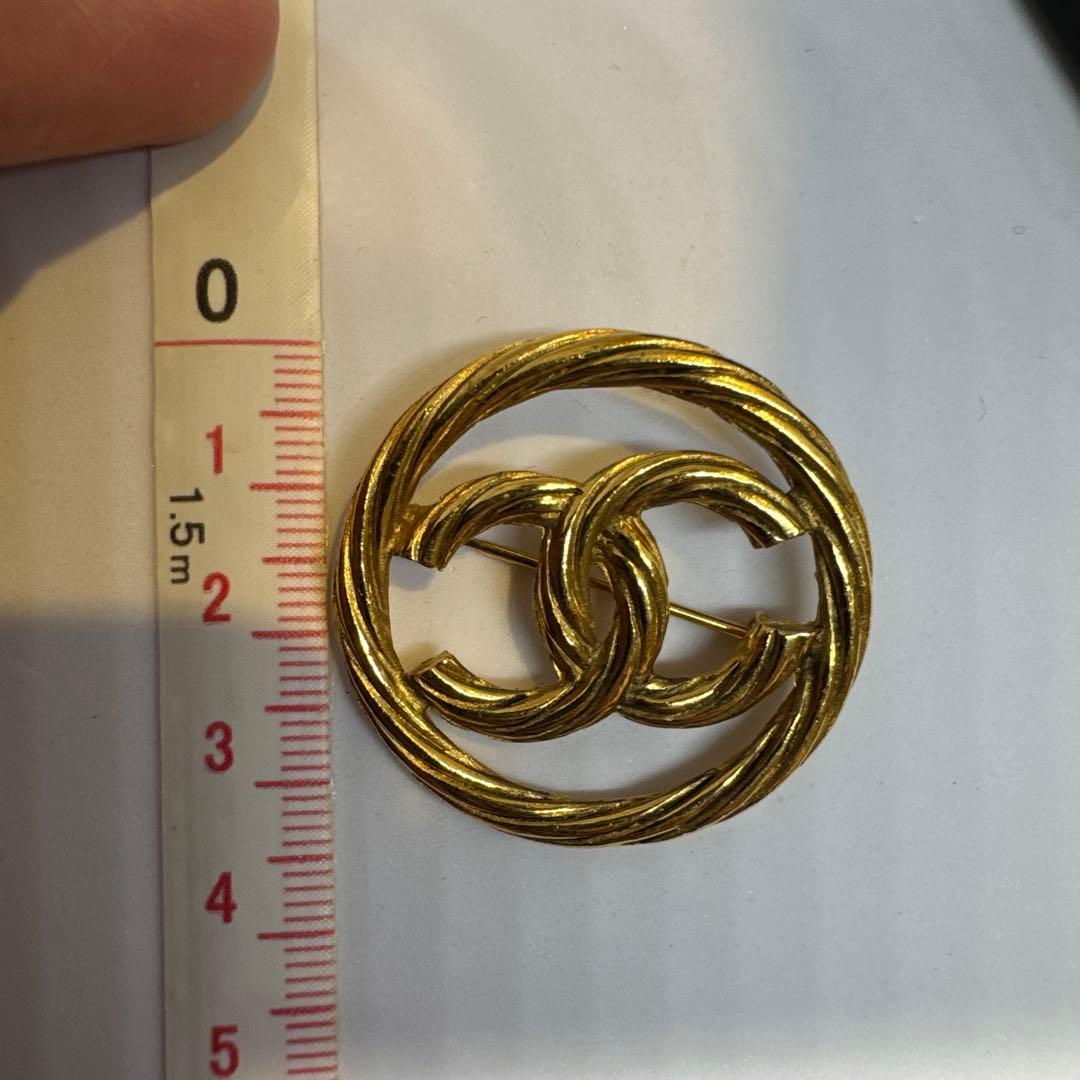 【美品】CHANELゴールドツイスト ブローチ CC ココマーク ヴィンテージ