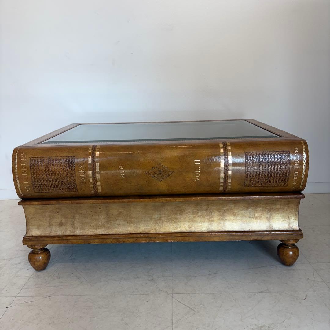 MAITLAND SMITH ブック型テーブル　ローテーブル　ガラステーブル