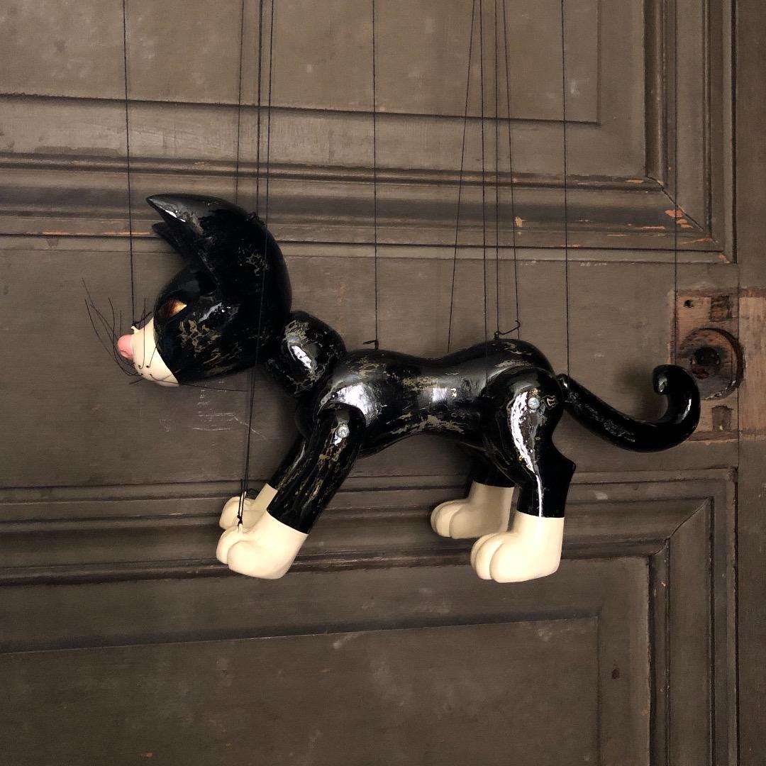 マリオネット　ネコ　ハチワレ　知育玩具