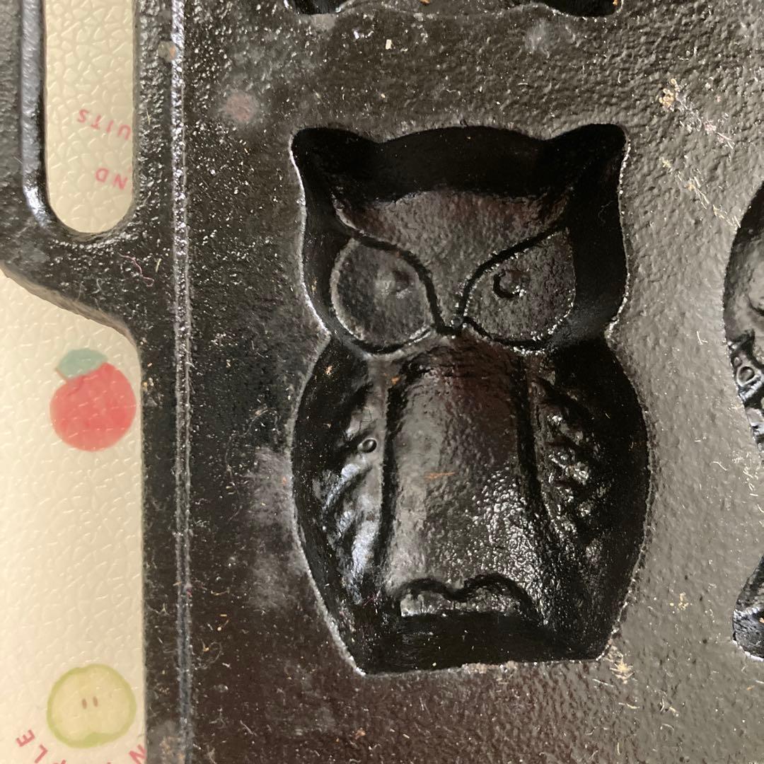 鉄器　人形焼型 6個動物形状　昭和希少品