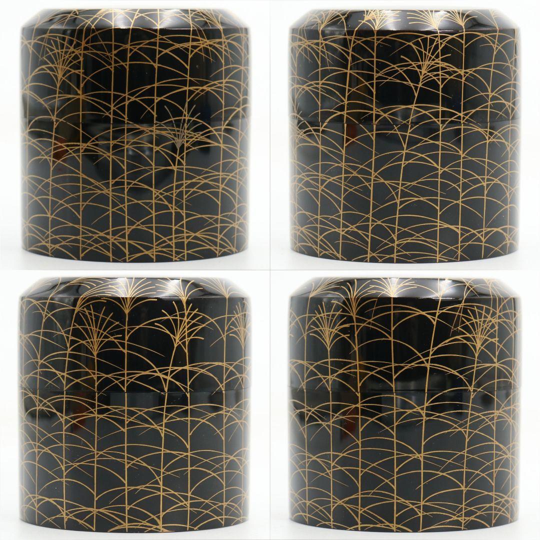 中村宗尹作 武蔵野蒔絵 面中次 内銀溜塗 薄茶器 茶道具 共箱　SB983