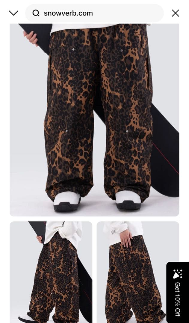 【今季新品未使用】スノボ　パンツ　レオパード　Lサイズ