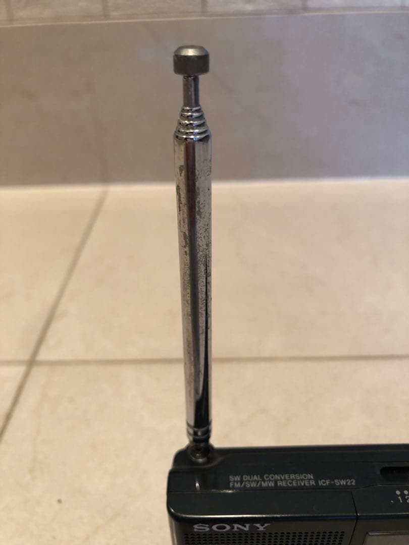 SONY ICF-SW22 ポケット短波ラジオ、ケース、専用アンテナ