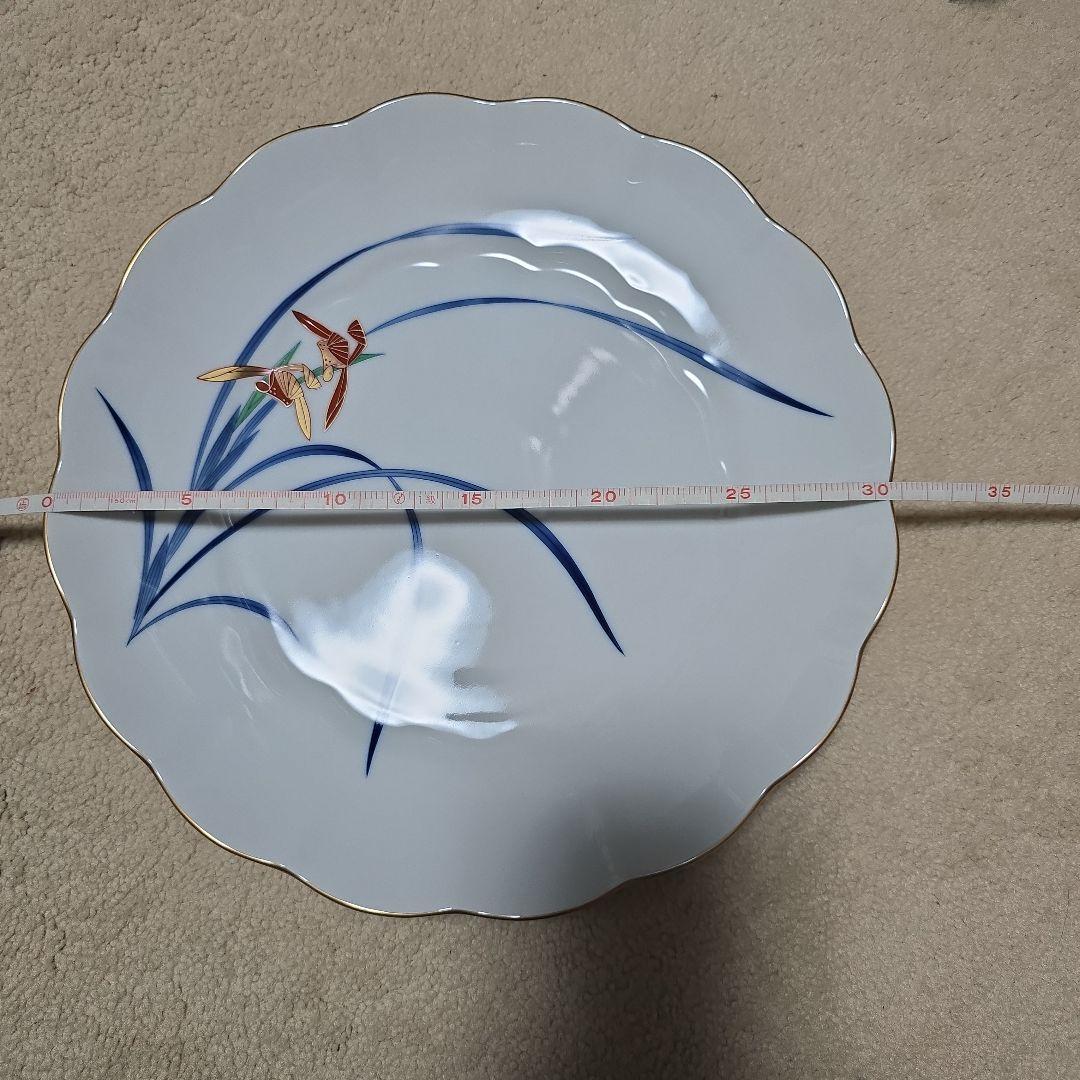 ​【特大31cm】香蘭社 染錦蘭 大皿 有田焼 金縁 飾り皿 盛り皿 高島屋