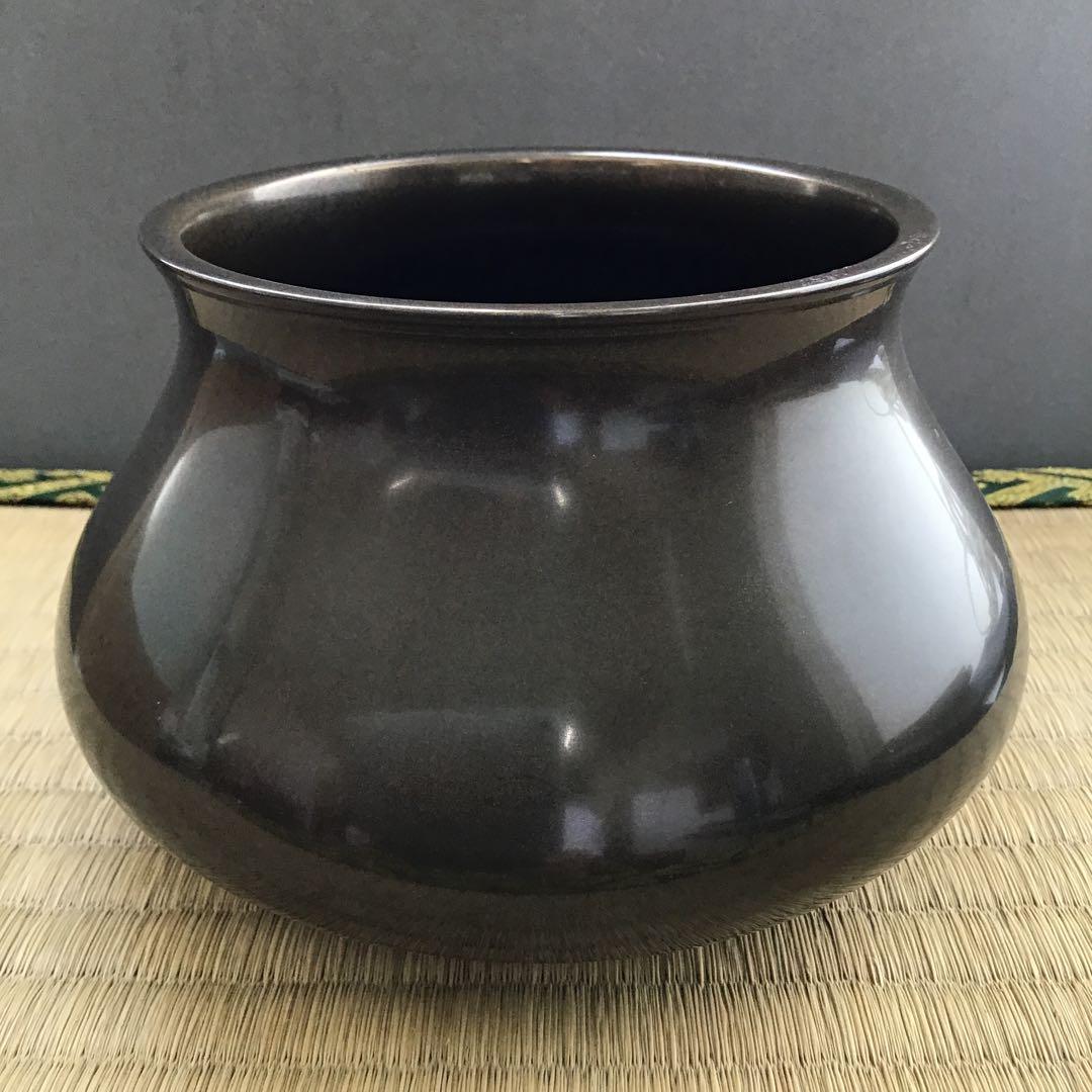 茶道具　唐銅餌畚建水　十三代五良三郎作　妙玄斎書付　栞　共箱　紙箱　S132KS