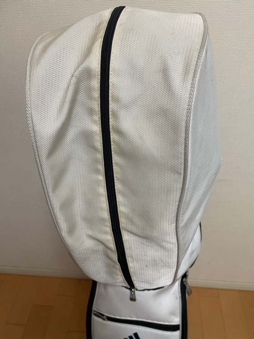 adidas キャディバッグ ホワイト/ネイビー　+ ゴルフクラブセット