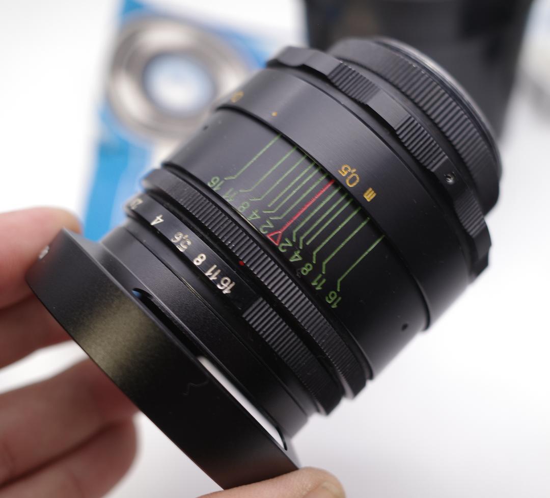 55　未使用　取説　純正ケース付ぐるぐるボケレンズ　 ヘリオス　44-2　M42