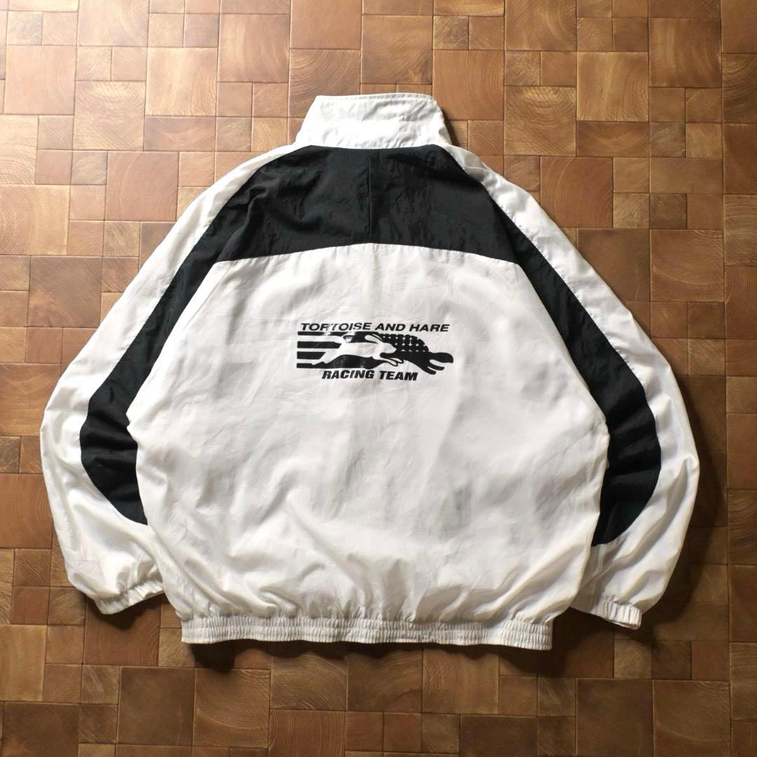 B*様 90s　ナイキ　企業ロゴ ナイロンジャケット　ホワイト　ブラック　白黒