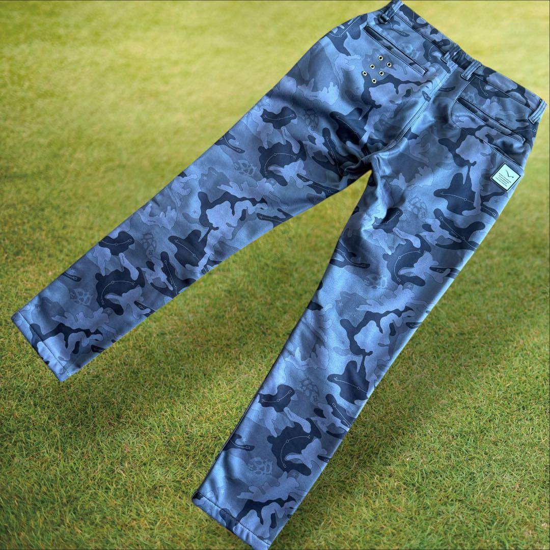 裏起毛　ラッセルノ　パンツ　迷彩　総柄　M〜L相当　白　黒　グレー　蓄熱　暖パン