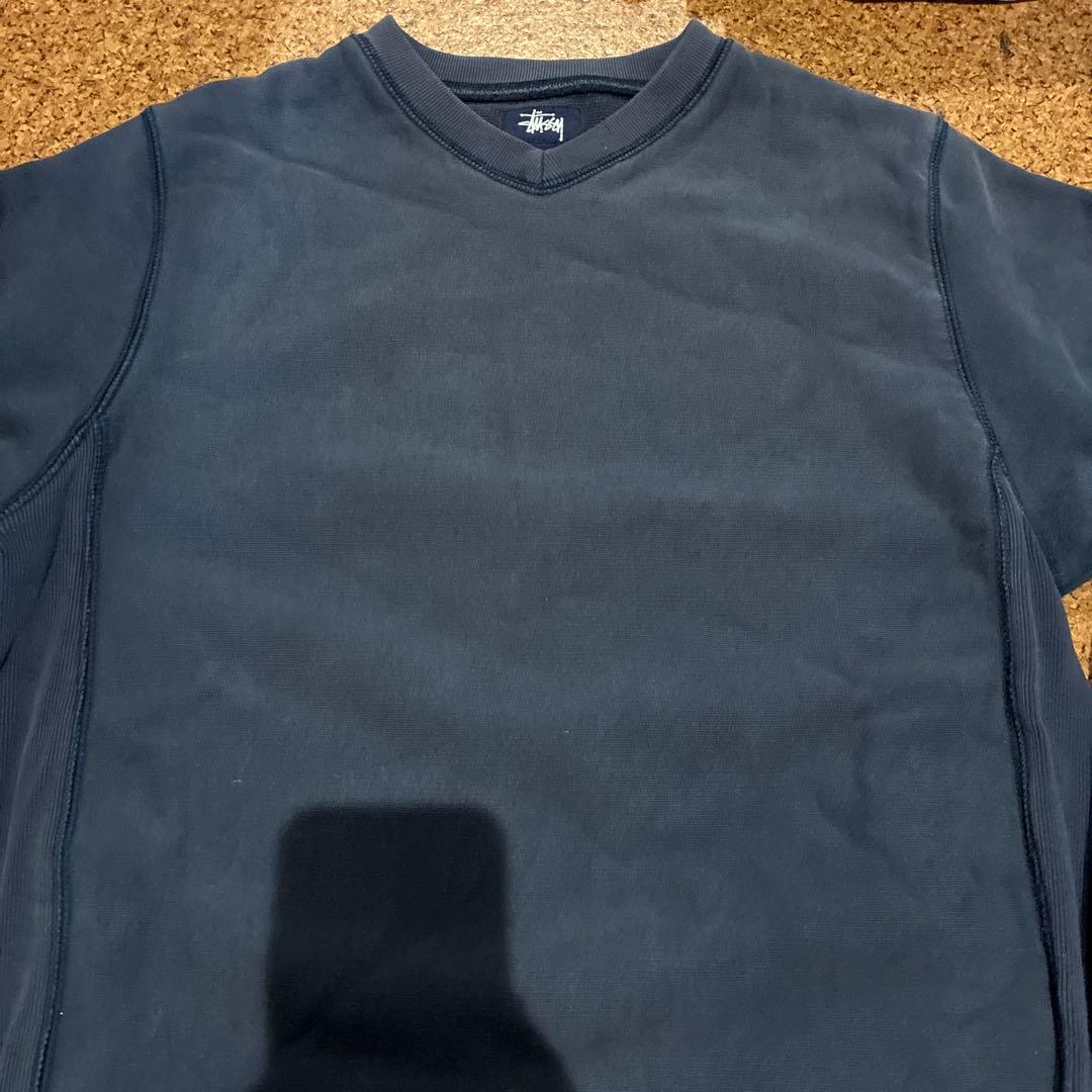 り*き様 Stussy ネイビー Vネックスウェット　90〜00年代