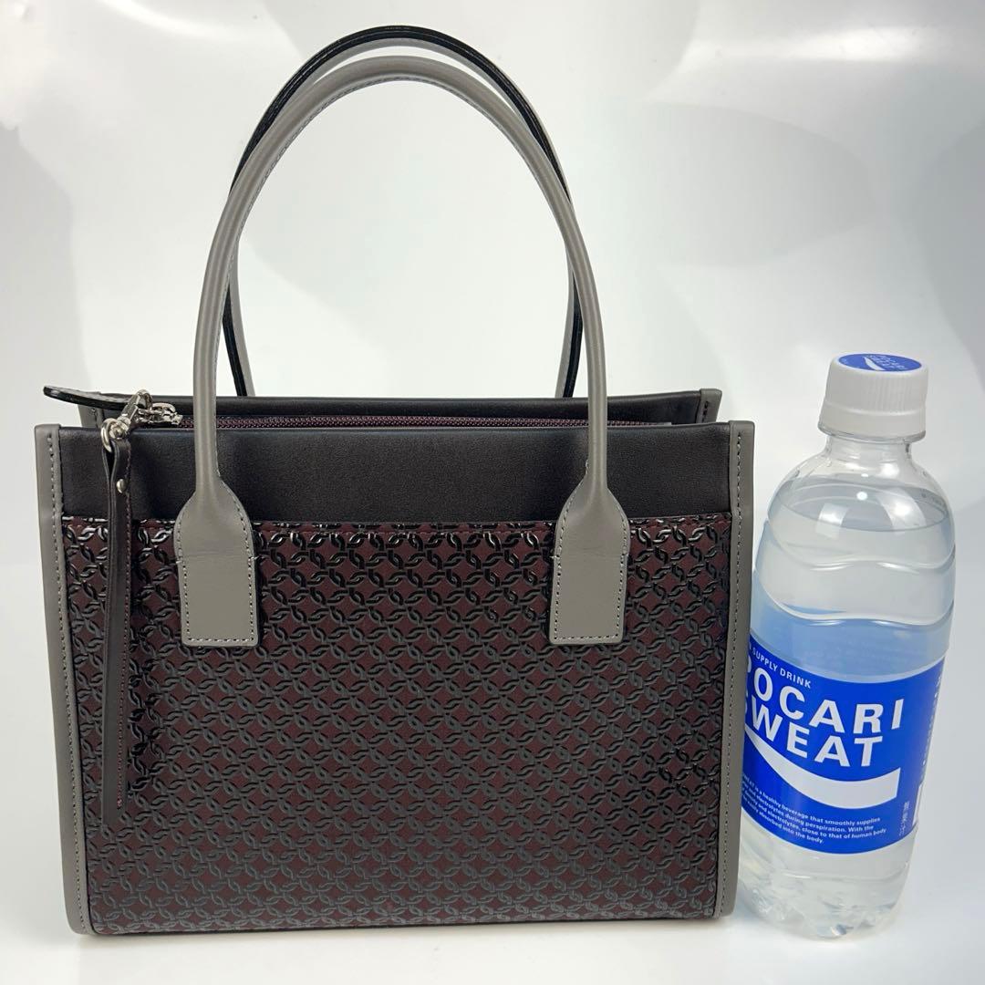 【未使用級】印傳屋　ハンドバッグ　手提げ　甲州印伝　上原勇七　和装　鹿革　あずき